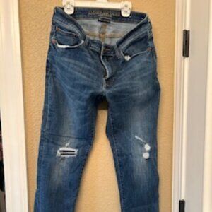 Men’s American Eagle Slim Straight Fit Patched Jeans